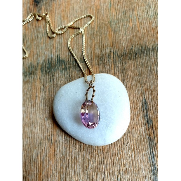 5 Octobre aukso kaklo papuošalas su ametrinu ir deimantais 5 Octobre aukso kaklo papuošalas su ametrinu ir deimantais